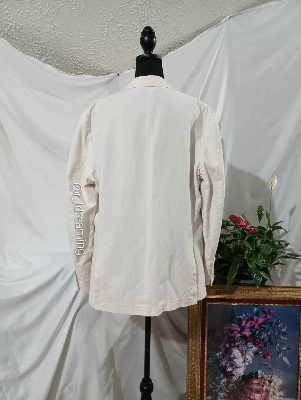 J.Crew Cream Irish Cotton-Linen Blend Ludlow Unstructured Suit Jacket  Size 42R
